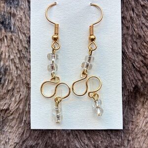 Elegant Gold and Frosted Silver Dangle Earrings